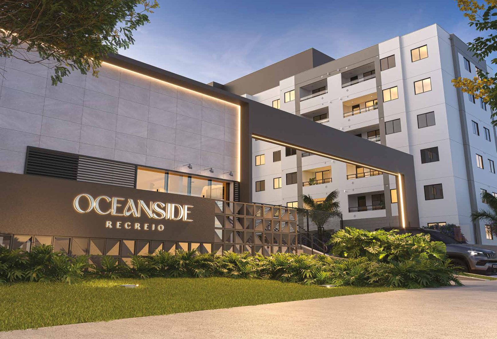 Fachada do condomínio Oceanside Recreio