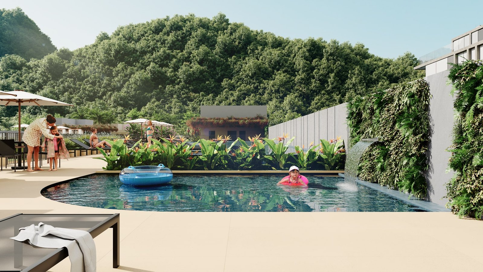 Piscina infantil no rooftop