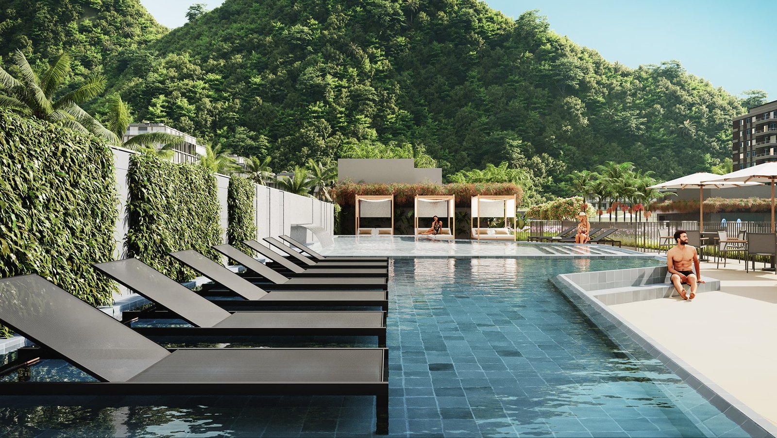 Piscina do rooftop do bloco 1